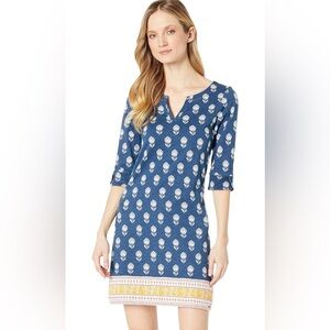 HATLEY 100% Cotton Lucy Floral Preppy Summer 3/4 Sleeve Mini Dress Size S